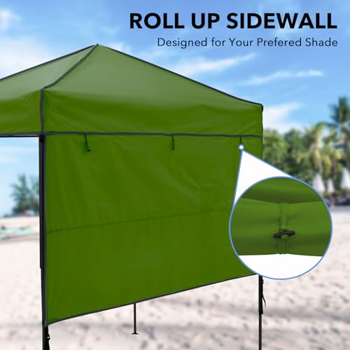 6x4 Pop Up Canopy Tent with Half Wall Panel, Instant Portable Beach Canopy, Outdoor Tent with Carry Bag for Camping, Sports, Tailgating, Events, Grass Green - color: Grass Green, size: With Half Wall