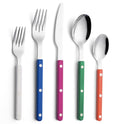 ANNOVA Silverware Set, Retro/Rivet Colorful Stainless Steel Tableware Kitchen Flatware Set Utensils, Includes Dinner Knives, Forks, Spoons, Salad Forks & Dessert Spoons (Rainbow Mix, 10 Pieces) - color: Rainbow Mix
