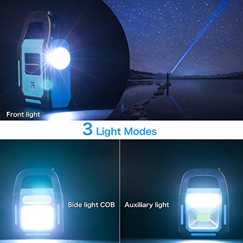 1 Pack 3 in 1 Solar USB Rechargeable Brightest COB LED Camping Lantern, Waterproof Emergency Flashlight LED Light - size: 1 Pack