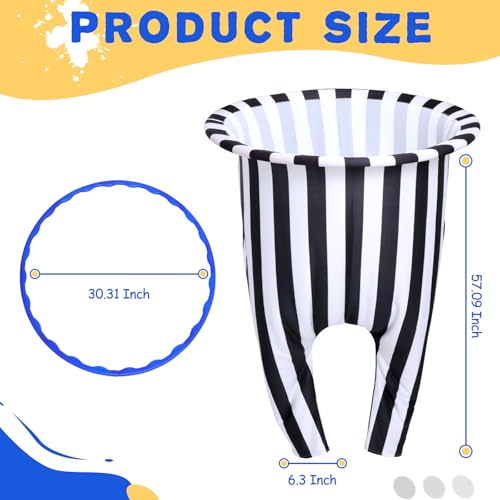 14 Pcs Granny Pants Yard Game, Oversized Granny Pants Outdoor Games with 10 Bouncy Balls and 2 Air Pump, Giant Stretchy Pants, Fun Tossing Games Props for Outdoor Parties, Group Gatherings - color: Black and White, size: Large (Pack of 2)