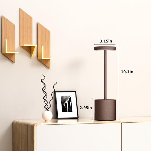SAKRINGT 2 Pack Cordless Table Lamp Rechargeable, 5000mAh Battery Operated Portable LED Table Light with Dimming, 10-30H Runtime for Restaurant, Patio, Outdoor, Deck, Garden - color: Rust