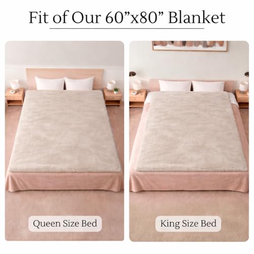 Waterproof Blanket for Bed Intimacy (80"x 60" Queen Size) Reversible Fleece | Sherpa, Love Blanket, Water Proof TPU Stain Proof Couch Furniture Mattress Winter Large Dog Bed Cover - Beige - color: Beige, size: 80 x 60 inch