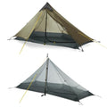 LANSHAN Ultralight Tent 3-Season Backpacking Tent for 1-Person or 2-Person Camping, Trekking, Kayaking, Climbing, Hiking - color: 1-person, khaki