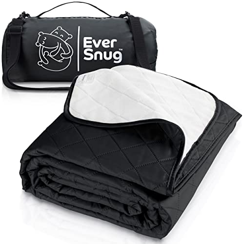 EverSnug Large Waterproof Outdoor Blanket - Extra Thick Premium Quilted Fleece, Waterproof & Windproof, Great for Camping, Picnics, Beaches, Stadiums, Dogs - color: Black