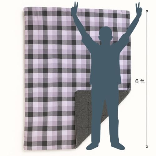 ROAM Weatherproof Sherpa Fleece Blanket - Durable Recycled Ripstop Exterior, Eco Insulation, Compact Travel Design, Machine Washable, All-Season Outdoor & Indoor Blanket, 75" x 52" (Stonebrook Plaid) - color: Stonebrook Plaid