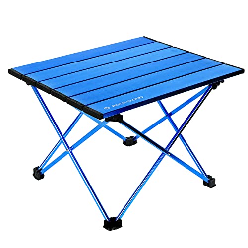 ROCK CLOUD Portable Camping Table Ultralight Aluminum Folding Beach Table Camp for Camping Hiking Backpacking Outdoor Picnic, Blue - color: Blue, size: Small
