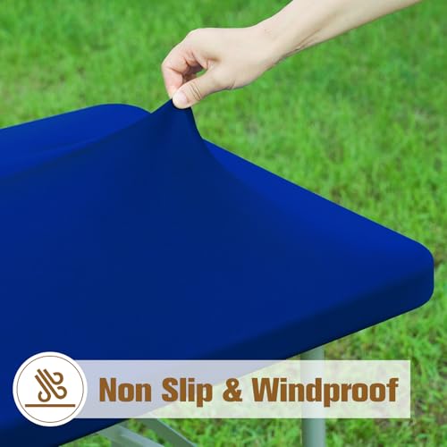 Fitted Rectangle Tablecloth 20 x 30 Inch Elastic Table Cloth for 2.5ft Table, Stretch Spandex Table Cover Royal Blue Washable Polyester Table Top Cap Cover for Dining Picnic Camping Indoor and Outdoor - color: Royal Blue, size: 30" x 20" (Rectangular)