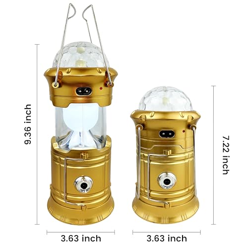 Rechargeable LED Camping Lantern - Waterproof & RGB Tent Light with Phone Charger for Outdoor, Emergency, Hurricane, Storm, Power Outage (3 Light Modes) - style: Party – RGB Light