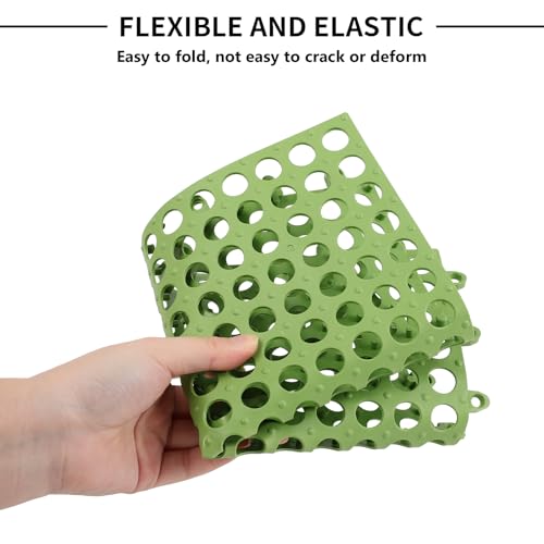 FAHKNS 50 PCS Interlocking Drainage Tiles, 12"x12"Anti Slip Interlocking Drain Mat, TPE Interlocking Floor Tiles for Showers, Toilets, Swimming Pools, Terraces, Drain, Pet Areas (Green) - color: Green