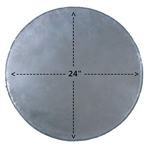 Fire Pit Mat, Round Grill Mat for Ground, Patio, Deck, Lawn, Outdoor or Campsite Protection Ember Mat Pad Silver (24‘’x24‘’) - size: 24‘’x24‘’