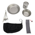 RiToEasysports Camping Utensils, Stainless Steel Cutlery Set with Plate Bowl Cup, Outdoor Dining Set for Hiking, Picnics, Backpacking, and Family Camping Adventures