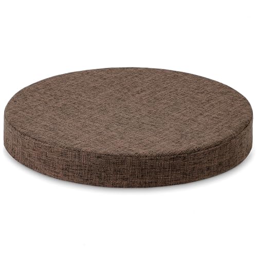 Tromlycs 14 Inch Round Bar Stool Cushion Non-Slip Foam Seat Pad Removable Cover for Circle Chairs (14x14 Inches, Brown) - color: Brown, size: 14 inch