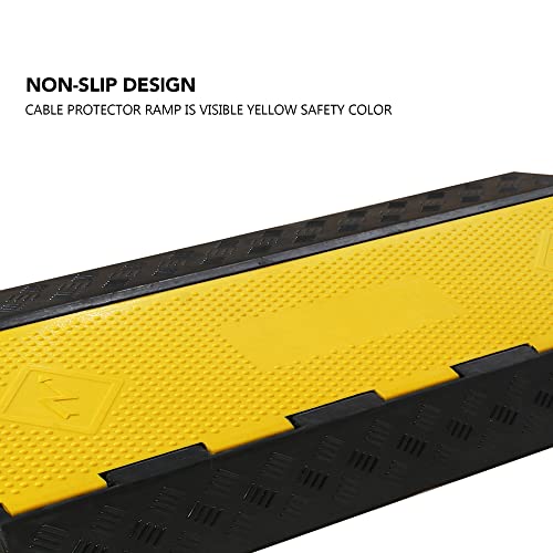 Rubber Cable Ramp 3 Channel Drive Over Hose Cable Protector Outdoor 22000Lbs Load Capacity Wires Power Lines Extension Cord Cover Traffic Speed Bump 1 Pack - color: 22000Lbs-3Channel 1Pack