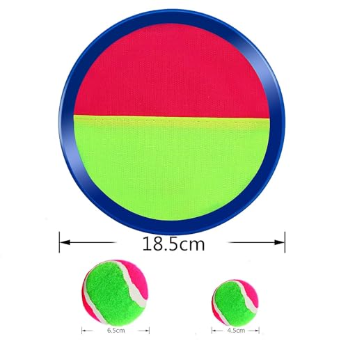 Aneco Paddle Catch Ball and Toss Game Set Disc Toss and Catch Paddle Game with 1 Storage Bag, 4 Paddles and 6 Balls (2 Big Balls and 4 Small Balls)