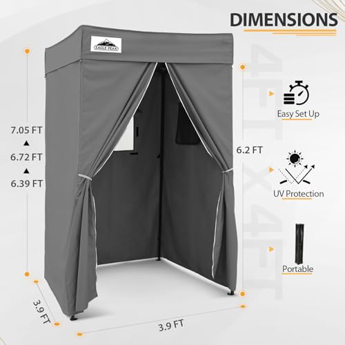 EAGLE PEAK Flex Compact 4x4 Pop-up Canopy Changing Room, Portable Privacy Dressing Room for Indoor Fashion Photoshoots, Camping, or Pool, Dark Gray - color: Dark Gray, size: 4x4 ft