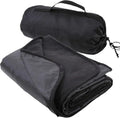 Threadart Outdoor Rainproof & Windproof Thick Stadium Blanket | for Camping, Picnic, Sports, Festivals, Football, Baseball, Concerts, Parks, Beach 55" x 79" - color: Black