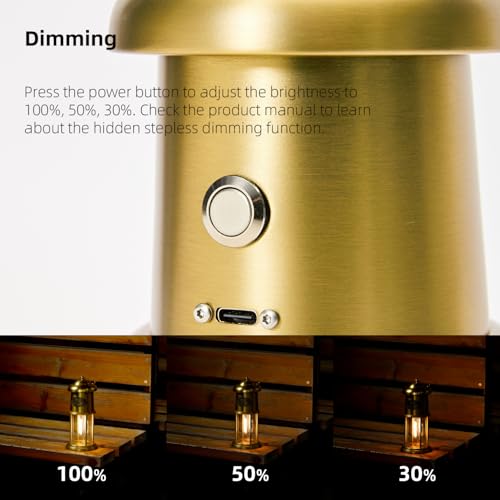 Metal Vintage LED Camping Lantern, 5200mAh Rechargeable Battery Last 12-430 Hours Camping Lamp, 3 Modes Hanging Lantern, Retro Camping Light for Courtyard Outdoor Decoration - style: Retro Brushed Brass