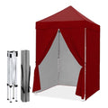 EAGLE PEAK 5x5 Instant Canopy with 4-Side Wall Panels, Small Pop up Portable Canopy Tent with Carry Bag, Light Weight Sun Shelter for Sports, Camping and Beach, Burgundy - color: Burgundy