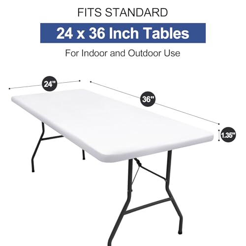 homing Rectangle Table Cloth Cover, Waterproof Polyester Elastic Fitted Tablecloth, Washable Table Protector for Picnic, Camping, Outdoor (White, 24" x 36") - color: White, size: 36" x 24" (Rectangular)