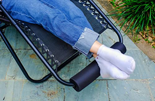 2 Pack Zero Gravity Chair Foot Rest, TOPJUM Footrest Cushion for Anti Gravity Folding Recliner, Footrest Padding for Patio Lawn Outdoor Chair, Lounge Accessory for Tall User (Black - Set of 2) - color: Black - Set of 2