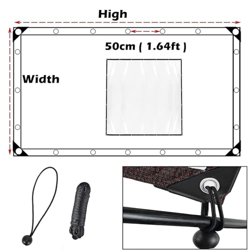 Waterproof Cover Clear Tarps 4x9 FT, Clear Tarp for Deck Porch Patio Canopy Outdoor Camping Ground Garden Furniture Cars Covers, PVC Heavy Duty Tarpaulin, with 10 Marbles Bundle and 1 Rolls Ropes - size: 4x9 FT