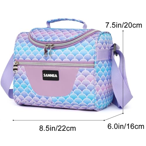 insulated Cooler Lunch Bag 1.85gal/7L Mermaid Theme Reusable Lunch Box Tote for work Picnic Camping Gym Travel - color: 7L Mermaid