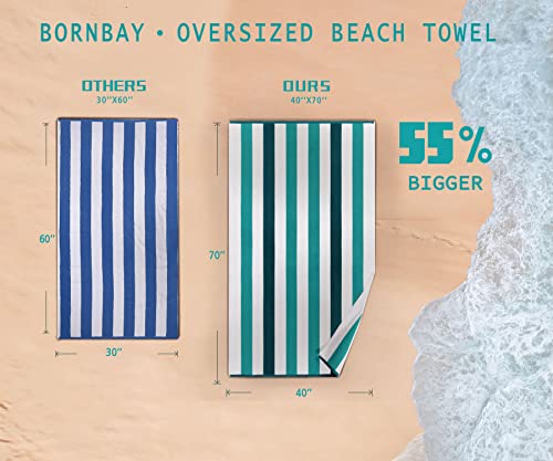 Bornbay Cotton Oversized Beach Towel - Extra Large 40"X70" Plush Thick Mens Beach Towels, XL Fluffy Stripe Pool Towels Charcoal Gray Swimming Towel for Adults Mens Women - color: Charcoal Gray