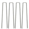 AAGUT 12 Inch Garden Stakes Landscape Staples, 25 Pcs U Shaped 11 Gauge Galvanized Pins Metal Fence Ground Stakes for Gardening, Chicken Wire, Irrigation Tubing, Camping Tent, Secure Lawn Fabric - color: Silver, size: 12'' x 25Pcs-11Ga