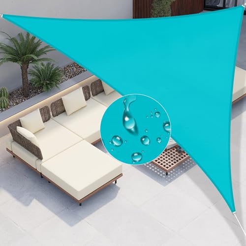 Windscreen4less 5'x5'x7.1' Waterproof Sun Shade Sail Right Triangle Shade Canopy Cover UV Block for Backyard Patio Deck Balcony Pergola Garden (Turquoise) - color: Turquoise, size: 5' x 5' x 7.1'
