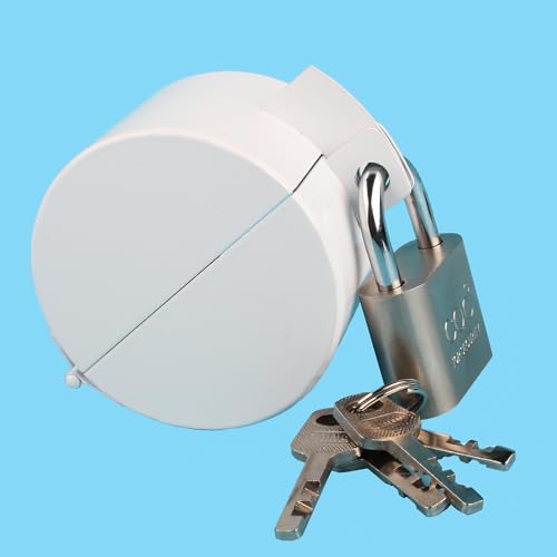 Outdoor Faucet Lock with Padlock Water Spigot Lockout Device Suitable for Garden Hose Bib Water Valve Childproof,Prevent Water Theft and Unauthorized Use of Water,White - color: White