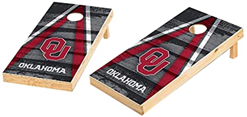 NCAA College 2' x 4' Wood Direct Print Tournament Cornhole Set by Wild Sports, 8 Bean Bags, Vintage Triange Design - Tailgate, Outdoor, Backyard