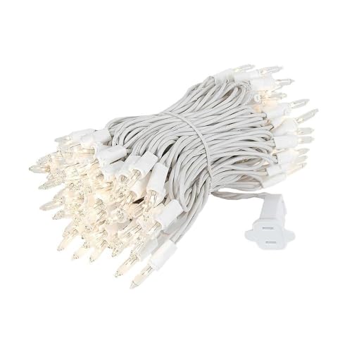 Novelty Lights 34 Feet 100 Bulbs Traditional Incandescent Mini Lights, Clear on Black Wire with 4" Spacing, Commercial Grade and UL Listed for Indoor/Outdoor Use, End-to-End Connectable - color: Black Wire