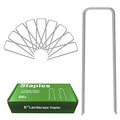 AAGUT Garden Stakes Pins, Landscape Staples 50 Pack 6 Inch 11-Gauge Galvanized Lawn Stake for Dog Fence, Weed Barrier Fabric, Ground Cover, Irrigation Tubing Soaker Hose, Chicken Wire - color: Silver, size: 6'' x 50Pcs-11Ga