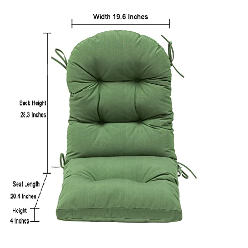 QILLOWAY Outdoor High Back Chair Cushion for Adirondack, All Weather Rocking Chair Cushions Thick Padded Replacement for Patio Furniture,Dark Green - color: Dark Green