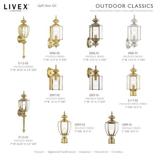 Livex Lighting 2006-02 Basics 1 Light PB Outdoor Wall Lantern, Polished Brass - color: Polished Brass