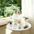 Adjustable Cat Desk Bed,Cats Hammock with Steel Clamp,Removable Faux Rabbit Plush Cover,Modern Indoor Cat Nest Furniture,Washable Hanging Cats Bed for Office Desks and Game Tables (White1) - color: White1