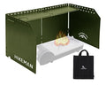HIKEAMN Camping Stove Windscreen - Outdoor Folding Gas Stove Windshield,Camping Wind Blocker with a Storage Bag for Camping,Hiking,Picnic,Cooking (Army Green) - color: Army Green