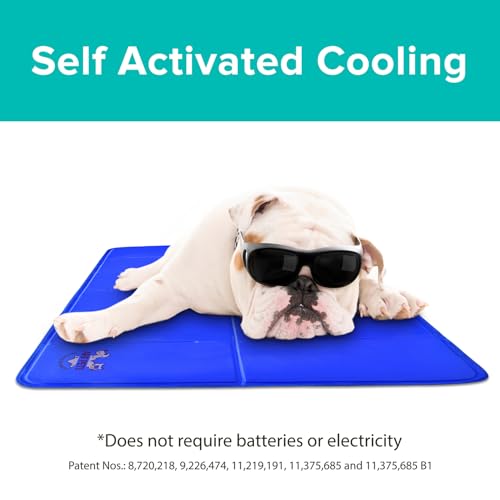 Arf Pets Cooling Mat for Dogs - Gel Self-Cooling Pad for Beds, Kennels & Crates | Durable, Non-Toxic, Pressure-Activated Relief | No Water, Electricity, Batteries or Refrigeration Needed, 20" x 30" - size: 20 x 30