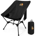 Ultralight Camping Chair Backpacking Chair, Portable Camp Chair with Cup Holder & Storage Bag, Lightweight Compact Folding Chair for Hiking, Travel, Picnic Mountaineering（Deep Black） - color: Deep Black