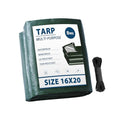 Tarp Waterproof 16x20 Multi-Purpose Green Camping Tarps 8Mil Thick with Reinforced Grommets for Under Pool, Emergency Rain Cover Outdoor - size: 16×20 Ft