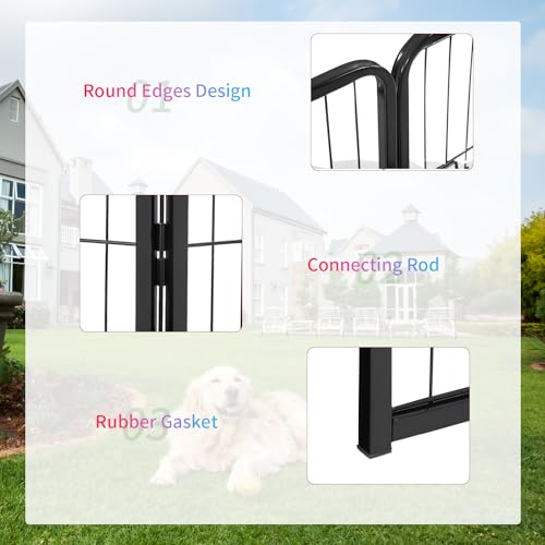 FDW Dog Playpen Dog Pen Dog Kennel 24 Panels 40 Inch Hight Indoor Outdoor Folding Metal Portable Puppy Exercise Pen Heavy Duty Dog Fence for Yard Camping,Black - style: 24 Panels