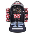 apollo walker Picnic Backpack Bag with Cooler Compartment, Detachable Bottle/Wine Holder, Fleece Blanket, Plates and Cutlery Set (2 Person, Gray) - color: Gray, size: 2 Person
