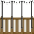 AHRLHR 5 Ft String Light Poles 4 Pack, String Light Poles for Outside with Fixing Clips,Hanging Light Poles for Deck Fence Garden Backyard Wall Bistro,Metal Poles for Outdoor String Lights - size: 4pack-5FT