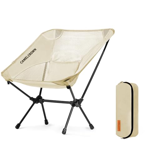 CAMEL CROWN Portable Camping Chair Lightweight Compact Folding Chair Mesh for Outdoor Camp Travel Beach Picnic Festival Hiking Backpacking White - color: White, size: 1 Pack