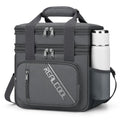 RealCool Lunch Bag, Insulated Lunch Box for Men Women, Double Deck Leakproof Soft Cooler Bag with Adjustable Strap, Reusable Lunchbox for Work, Travel, Camping (Grey) - color: Gray