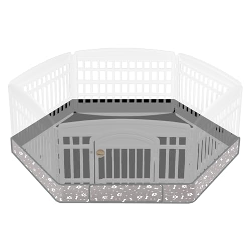 Marsui Dog Playpen Bottom Pad Fits for 36inch W and 24inch H 6 Panels Exercise Pet Dog Mat Puppy Crate Pad Reusable Washable Pet Training Pee Mat Hoop and Loop Design, Playpen Not Included (Gray) - color: Gray