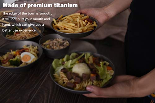 Boundless Voyage Ultralight Titanium Bowl Pan Plate Dish with Carry Bag Outdoor Camping Portable Tableware Cookware (Ti15166B (Plate-S)) - color: Ti15166B (Plate-S)