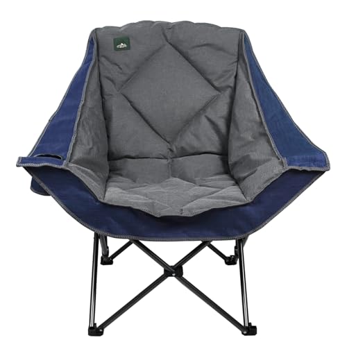 Northroad Oversized Foldable Camping Chair, Outdoor Padded Lawn Chair w/Cup Holder,Carry Bag for Beach, Hiking, and Picnics,Heavy-Duty 300-lbs Capacity, Blue - color: Blue
