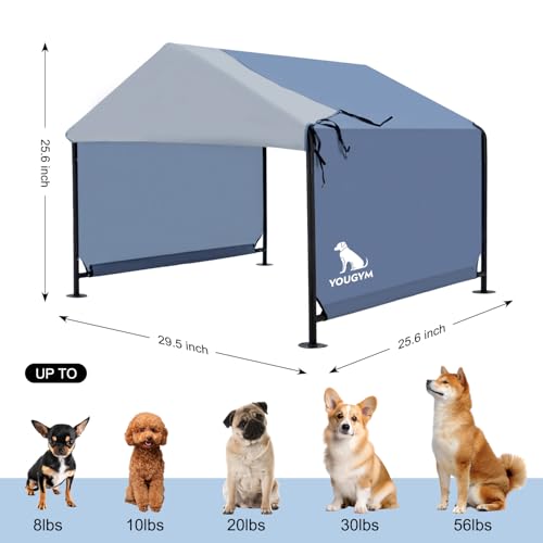 Dog Shade Shelter 2.5'x2.1'x2.1' for Small Dogs, Pet Outdoor Tent with Upgraded Doors, Outside Sun Rain Canopy Pet House for Dogs, Cats, Small Animals and Livestock, Navy Blue - style: Navy Blue-S