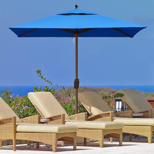 EliteShade USA 10-Year-Non-Fading 6x6Ft Square Market Patio Umbrella, UPF 50+ UV Protection Performance Sun Umbrella, Heavy Duty Commercial Grade Outdoor Table Umbrella with Crank, Windproof Vented Top for Garden, Pool, Deck and Outdoor Playsets, Royal Bl